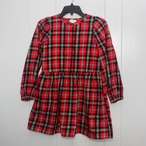 Cat & Jack Girl’s Holiday Plaid Long Sleeve Tunic Blouse Dress Size L (10/12)